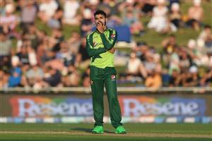 NAPIER, NEW ZEALAND - DECEMBER 22: Shadab Khan of Pakistan reacts during the third game of the International T20 series between New Zealand and Pakistan at McLean Park on December 22, 2020 in Napier, New Zealand. (Photo by Kerry Marshall/Getty Images)