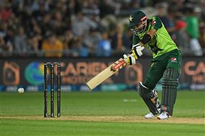 NAPIER, NEW ZEALAND - DECEMBER 22: Mohammad Rizwan of Pakistan plays a shot during the third game of the International T20 series between New Zealand and Pakistan at McLean Park on December 22, 2020 in Napier, New Zealand. (Photo by Kerry Marshall/Getty Images)