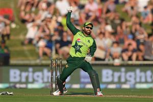 NAPIER, NEW ZEALAND - DECEMBER 22: Mohammad Rizwan of Pakistan in action during the third game of the International T20 series between New Zealand and Pakistan at McLean Park on December 22, 2020 in Napier, New Zealand. (Photo by Kerry Marshall/Getty Images)
