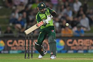 NAPIER, NEW ZEALAND - DECEMBER 22: Mohammad Rizwan of Pakistan plays a shot during the third game of the International T20 series between New Zealand and Pakistan at McLean Park on December 22, 2020 in Napier, New Zealand. (Photo by Kerry Marshall/Getty Images)