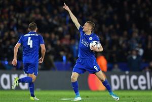 Leicester uefa celebrate vardy