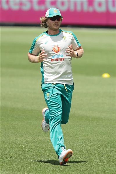 SYDNEY, AUSTRALIA - JANUARY 05: Will Pucovski of Australia runs during an Australian nets session at the Sydney Cricket Ground on January 05, 2021 in Sydney, Australia. (Photo by Mark Metcalfe/Getty Images)