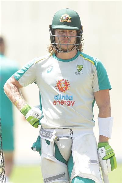 SYDNEY, AUSTRALIA - JANUARY 05: Will Pucovski of Australia bats during an Australian nets session at the Sydney Cricket Ground on January 05, 2021 in Sydney, Australia. (Photo by Mark Metcalfe/Getty Images)
