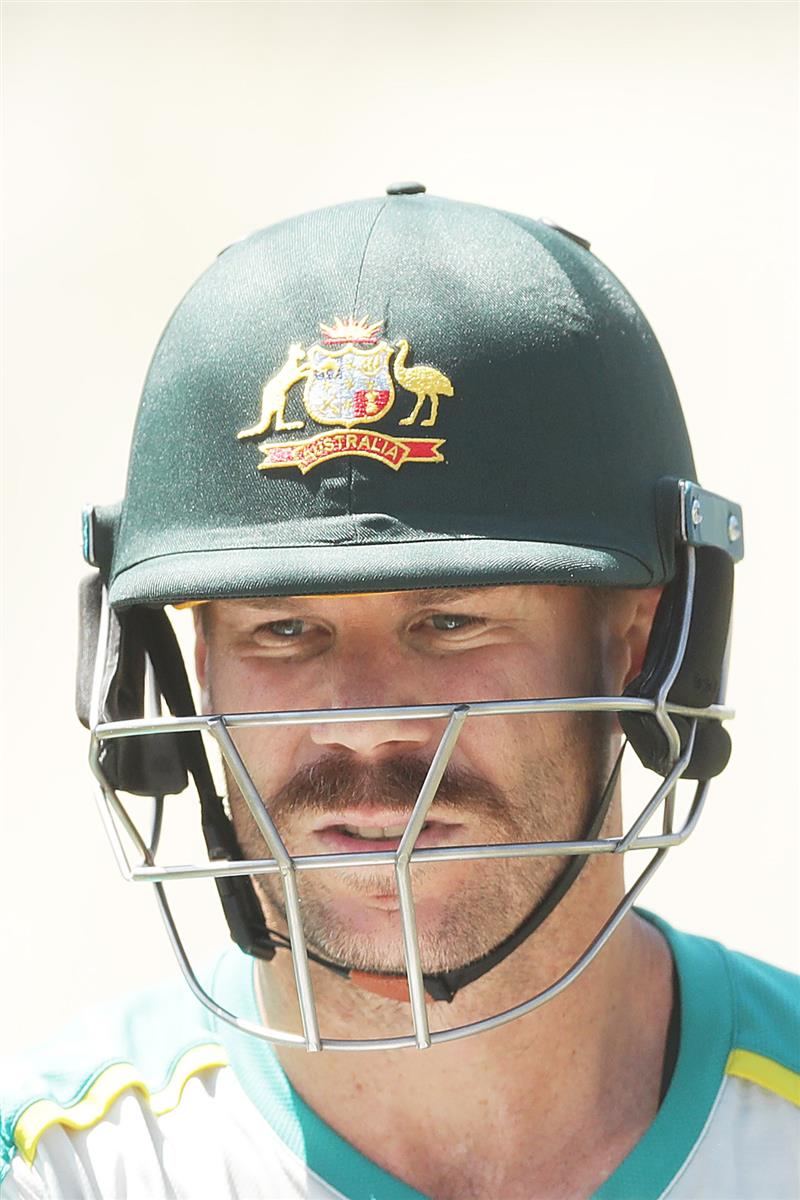 SYDNEY, AUSTRALIA - JANUARY 05: David Warner of Australia prepares to bat during an Australian nets session at the Sydney Cricket Ground on January 05, 2021 in Sydney, Australia. (Photo by Mark Metcalfe/Getty Images)