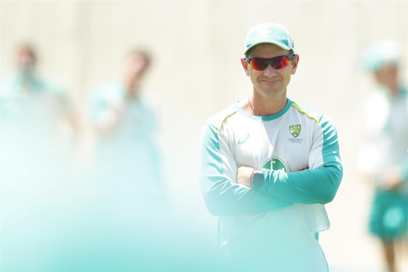 SYDNEY, AUSTRALIA - JANUARY 05: Justin Langer, coach of Australia smiles during an Australian nets session at the Sydney Cricket Ground on January 05, 2021 in Sydney, Australia. (Photo by Mark Metcalfe/Getty Images)