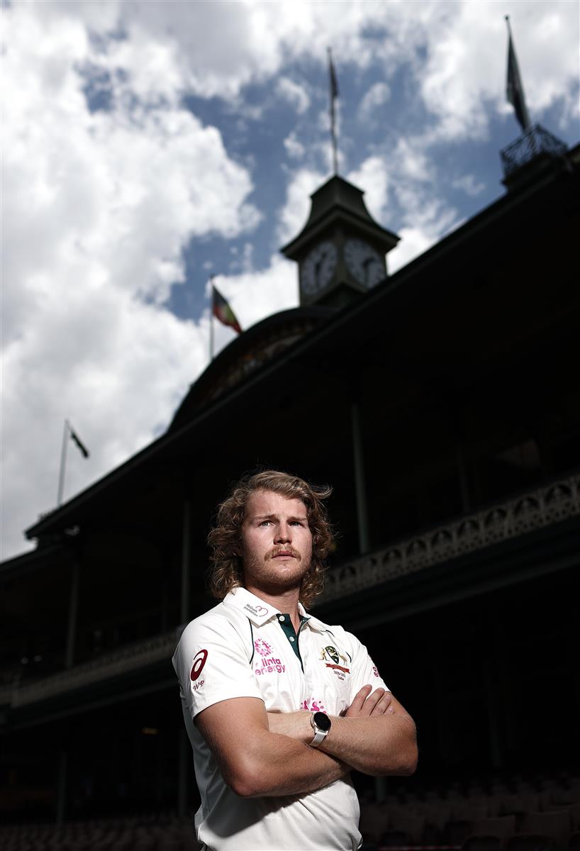 SYDNEY, AUSTRALIA - JANUARY 05: Will Pucovski of Australia poses before an Australian nets session at the Sydney Cricket Ground on January 05, 2021 in Sydney, Australia. (Photo by Ryan Pierse/Getty Images)
