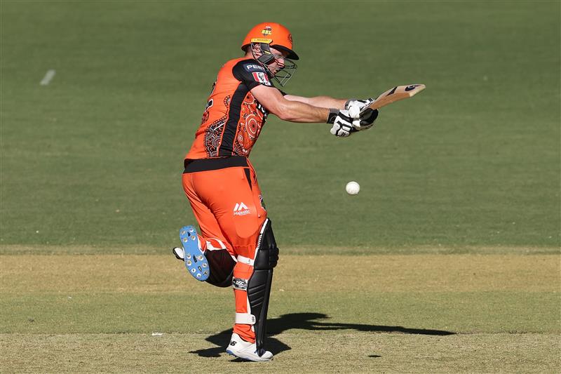 PERTH, AUSTRALIA - JANUARY 06: Colin Munro of the Scorchers bats during the Big Bash League match between the Perth Scorchers and the Sydney Sixers at Optus Stadium, on January 06, 2021, in Perth, Australia. (Photo by Paul Kane/Getty Images)