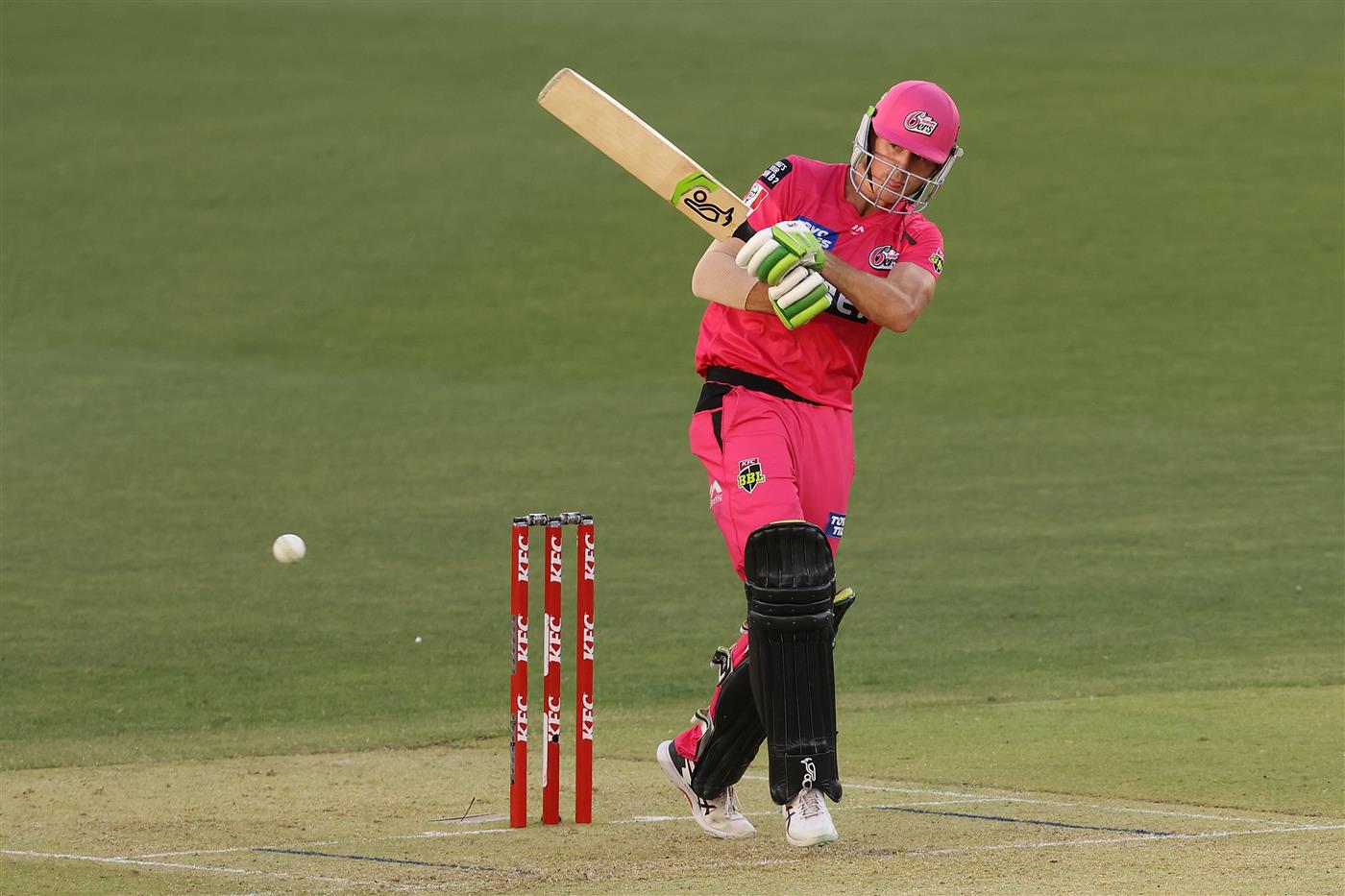 PERTH, AUSTRALIA - JANUARY 06: Daniel Hughes of the Sixers bats during the Big Bash League match between the Perth Scorchers and the Sydney Sixers at Optus Stadium, on January 06, 2021, in Perth, Australia. (Photo by Paul Kane/Getty Images)