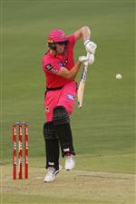 PERTH, AUSTRALIA - JANUARY 06: Jack Edwards of the Sixers bats during the Big Bash League match between the Perth Scorchers and the Sydney Sixers at Optus Stadium, on January 06, 2021, in Perth, Australia. (Photo by Paul Kane/Getty Images)