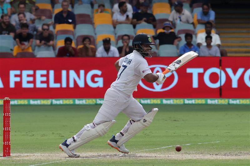 BRISBANE, AUSTRALIA - JANUARY 19: Rishabh Pant of India bats  during day five of the 4th Test Match in the series between Australia and India at The Gabba on January 19, 2021 in Brisbane, Australia. (Photo by Matt Roberts/Getty Images)