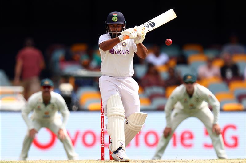 BRISBANE, AUSTRALIA - JANUARY 19: Rishabh Pant of India bats  during day five of the 4th Test Match in the series between Australia and India at The Gabba on January 19, 2021 in Brisbane, Australia. (Getty)