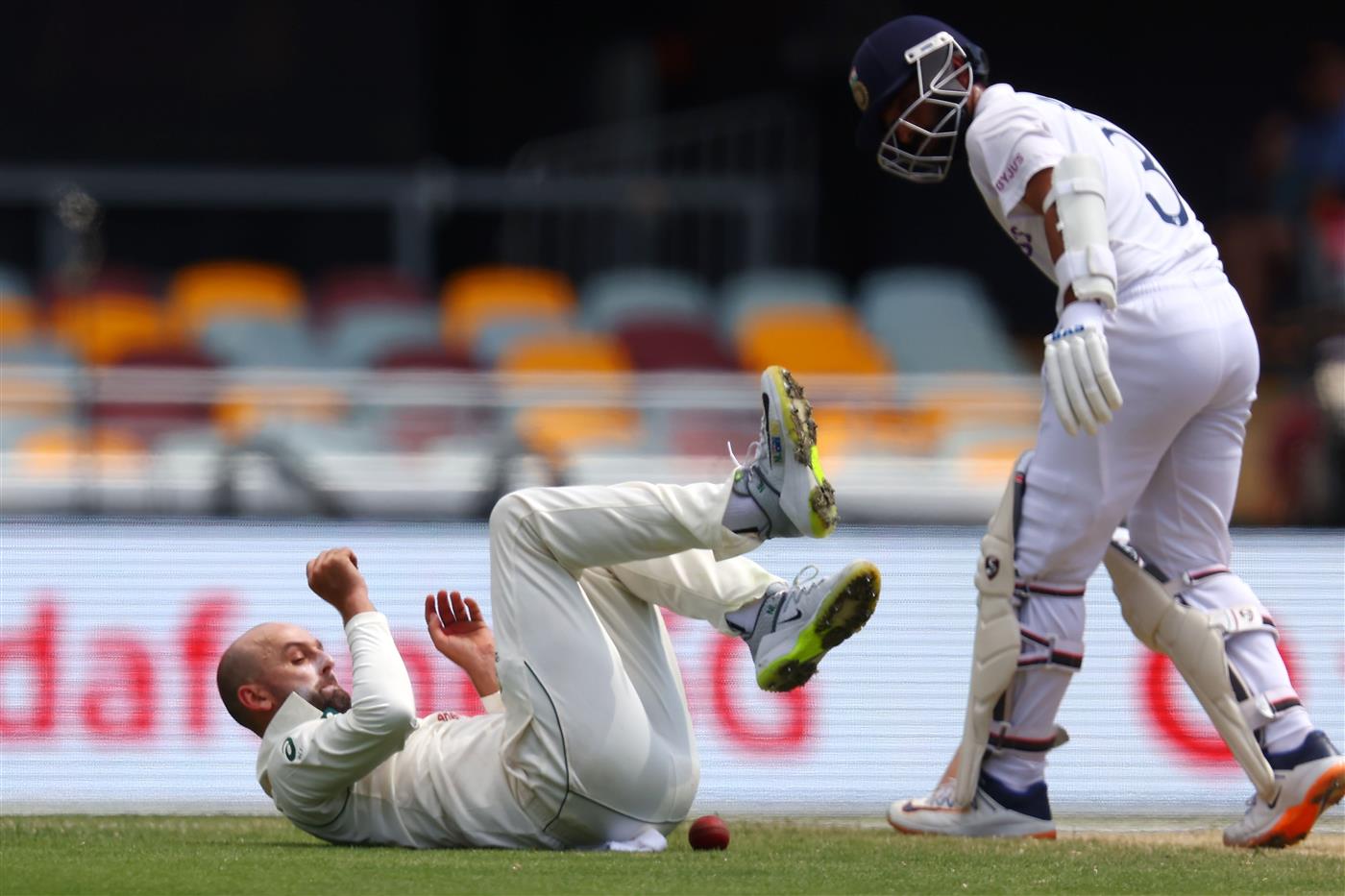 BRISBANE, AUSTRALIA - JANUARY 19: Ajinkya Rahane of India bats during day five of the 4th Test Match in the series between Australia and India at The Gabba on January 19, 2021 in Brisbane, Australia. (Getty)