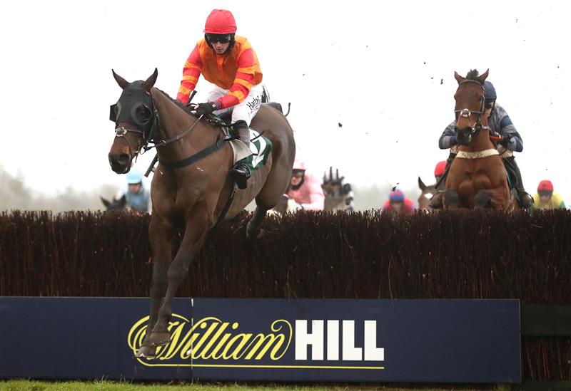 CATTERICK, ENGLAND - FEBRUARY 05: Frankie Ballou ridden by jockey Sam Cotherd during the racingtv.com Handicap Chase at Catterick Racecourse on February 5, 2021 in Catterick, England. (Photo by Tim Goode - Pool / Getty Images)