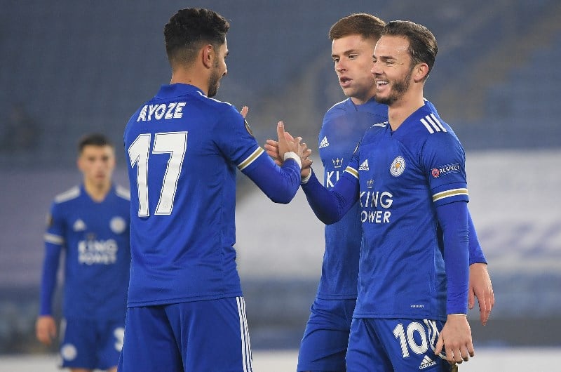 Leicester uefa celebrate