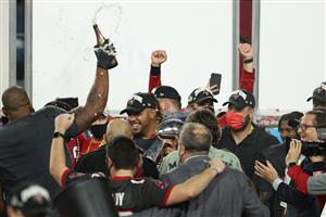 TAMPA, FLORIDA - FEBRUARY 07: The Tampa Bay Buccaneers celebrate after winning Super Bowl LV at Raymond James Stadium on February 07, 2021 in Tampa, Florida. The Buccaneers defeated the Chiefs 31-9. (Photo by Patrick Smith/Getty Images)