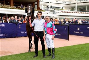 MELBOURNE, AUSTRALIA - MARCH 07: Jockey Brett Prebble returns to scale after riding Lunar Fox to win race 2 the Sires Produce Stakes during Melbourne Racing at Flemington Racecourse on March 07, 2020 in Melbourne, Australia. (Photo by Kelly Defina/Getty Images)