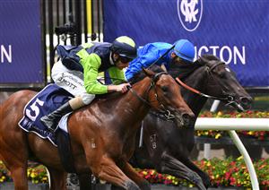 MELBOURNE, AUSTRALIA - FEBRUARY 27: Jamie Mott riding Tycoon Humma winning Race 1, The Very Special Kids Plate, during Melbourne Racing at Flemington Racecourse on February 27, 2021 in Melbourne, Australia. (Photo by Vince Caligiuri/Getty Images)
