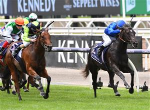 MELBOURNE, AUSTRALIA - FEBRUARY 27: Jamie Mott riding Tycoon Humma winning Race 1, The Very Special Kids Plate, during Melbourne Racing at Flemington Racecourse on February 27, 2021 in Melbourne, Australia. (Photo by Vince Caligiuri/Getty Images)