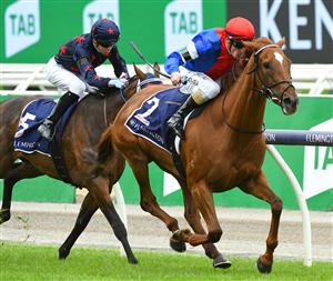 MELBOURNE, AUSTRALIA - FEBRUARY 27: Mark Zahra riding Mosh Music winning Race 2, the Roy Higgins Quality, during Melbourne Racing at Flemington Racecourse on February 27, 2021 in Melbourne, Australia. (Photo by Vince Caligiuri/Getty Images)