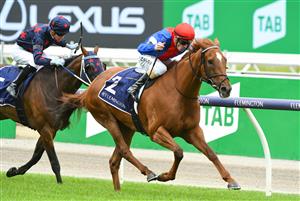 MELBOURNE, AUSTRALIA - FEBRUARY 27: Mark Zahra riding Mosh Music winning Race 2, the Roy Higgins Quality, during Melbourne Racing at Flemington Racecourse on February 27, 2021 in Melbourne, Australia. (Photo by Vince Caligiuri/Getty Images)