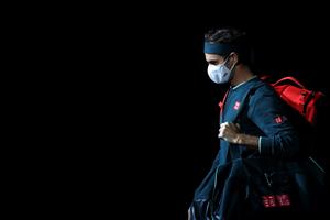 DOHA, QATAR - MARCH 10: Roger Federer of Switzerland walks out to play in his match against Dan Evans of Great Britain on Day 3 of the Qatar ExxonMobil Open at Khalifa International Tennis and Squash Complex on March 10, 2021 in Doha, Qatar. (Photo by Mohamed Farag/Getty Images)