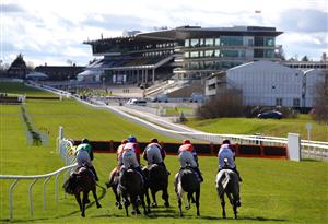 CHELTENHAM, ENGLAND - MARCH 16: Runners make their way down the home straight on the first circuit during the Sky Bet Supreme Novices' Hurdle (Grade 1) on Day One of the Cheltenham Festival at Cheltenham Racecourse on March 16, 2021 in Cheltenham, England. Sporting venues around the UK remain under strict restrictions due to the Coronavirus Pandemic as Government social distancing laws prohibit spectators inside venues resulting in events being held behind closed doors. (Photo by Michael Steele/Getty Images)