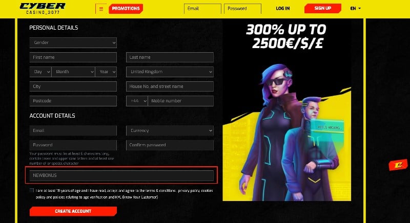 Cybercasino3077 Code
