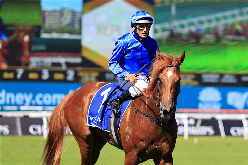 SYDNEY, AUSTRALIA - APRIL 10: Damien Oliver on Paulele returns to scale after winning race 1 the Widden Kindergarten Stakes during The Championships at Royal Randwick Racecourse on April 10, 2021 in Sydney, Australia. (Photo by Mark Evans/Getty Images)