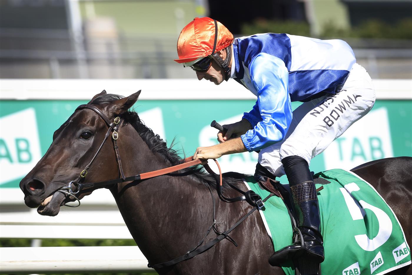 SYDNEY, AUSTRALIA - APRIL 10: Hugh Bowman on Duais wins race 4 the TAB Adrian Knox Stakes during The Championships at Royal Randwick Racecourse on April 10, 2021 in Sydney, Australia. (Photo by Mark Evans/Getty Images)