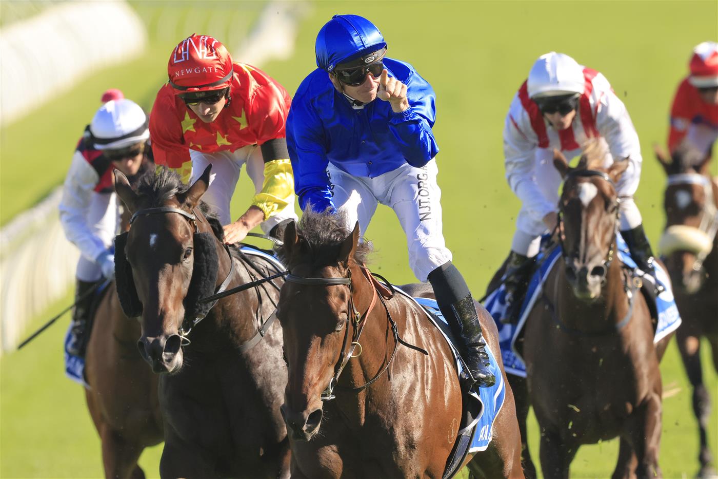 SYDNEY, AUSTRALIA - APRIL 10: James McDonald on Anamoe wins race 6 the Inglis Sires’ during The Championships at Royal Randwick Racecourse on April 10, 2021 in Sydney, Australia. (Photo by Mark Evans/Getty Images)