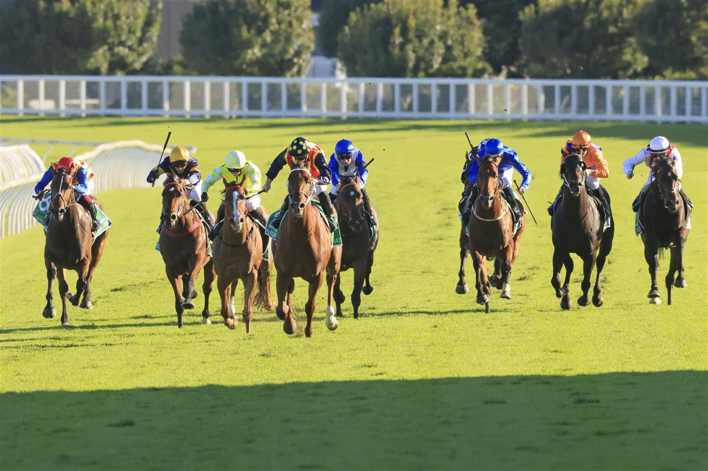 SYDNEY, AUSTRALIA - APRIL 10: James McDonald on Nature Strip wins race 8 the Heineken TJ Smith Stakes during The Championships at Royal Randwick Racecourse on April 10, 2021 in Sydney, Australia. (Photo by Mark Evans/Getty Images)