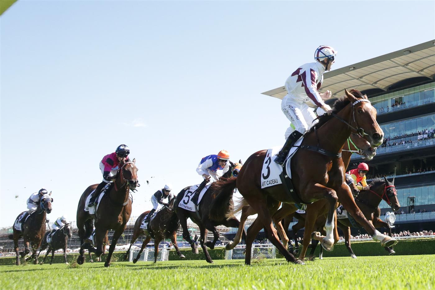 SYDNEY, AUSTRALIA - APRIL 10: Tommy Berry on Art Cadeau wins race 3 the Newhaven Park Country Championships Final during The Championships at Royal Randwick Racecourse on April 10, 2021 in Sydney, Australia. (Photo by Mark Evans/Getty Images)