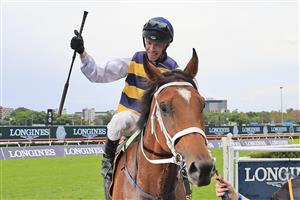 SYDNEY, AUSTRALIA - APRIL 17: Ron Stewart on Selino returns to scale after winning race 7 the Schweppes Sydney Cup during day two of The Championships at Royal Randwick Racecourse on April 17, 2021 in Sydney, Australia. (Photo by Mark Evans/Getty Images)