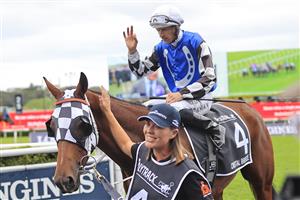 SYDNEY, AUSTRALIA - APRIL 17: Hugh Bowman on Cristal Breeze returns to scale after winning race 3 the Polytrack Provincial Championships Final during day two of The Championships at Royal Randwick Racecourse on April 17, 2021 in Sydney, Australia. (Photo by Mark Evans/Getty Images)