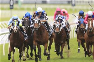 SYDNEY, AUSTRALIA - APRIL 17: Hugh Bowman on Cristal Breeze wins race 3 the Polytrack Provincial Championships Final during day two of The Championships at Royal Randwick Racecourse on April 17, 2021 in Sydney, Australia. (Photo by Mark Evans/Getty Images)