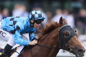 SYDNEY, AUSTRALIA - APRIL 17: Tim Clark on Ellsberg wins race 2 the Bisley Workwear South Pacific Classic during day two of The Championships at Royal Randwick Racecourse on April 17, 2021 in Sydney, Australia. (Photo by Mark Evans/Getty Images)