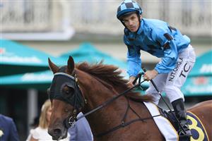 SYDNEY, AUSTRALIA - APRIL 17: Tim Clark on Ellsberg wins race 2 the Bisley Workwear South Pacific Classic during day two of The Championships at Royal Randwick Racecourse on April 17, 2021 in Sydney, Australia. (Photo by Mark Evans/Getty Images)