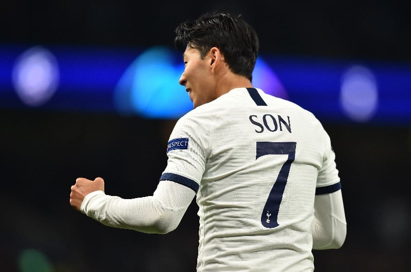 Heung-min Son uefa celebrate