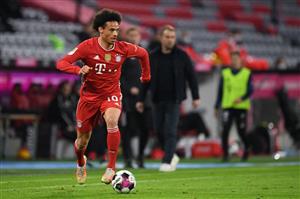 Bayern Munich's German midfielder Leroy Sane controls the ball during the German first division Bundesliga football match FC Bayern Munich vs Bayer 04 Leverkusen in Munich, southern Germany, on April 20, 2021. (Getty Images)