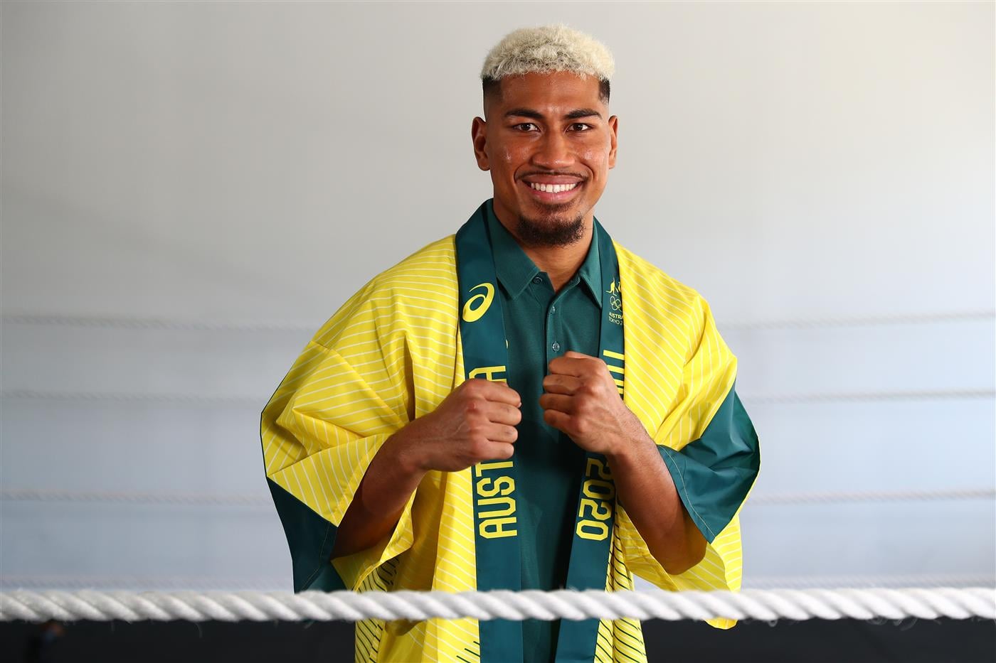 GOLD COAST, AUSTRALIA - MAY 04: Paulo Aokuso poses after the announcement of the Australian boxing squad for the 2020 Tokyo Olympic Games, at Gold COast PCYC on May 04, 2021 in Gold Coast, Australia.  (Getty Images)