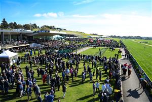 WARRNAMBOOL, AUSTRALIA - MAY 06: General view during Race 2, the Tab 2yo Handicap on Grand Annual Day during the Warrnambool Jumps Carnival at Warrnambool Racing Club on May 06, 2021 in Warrnambool, Australia. (Photo by Vince Caligiuri/Getty Images)