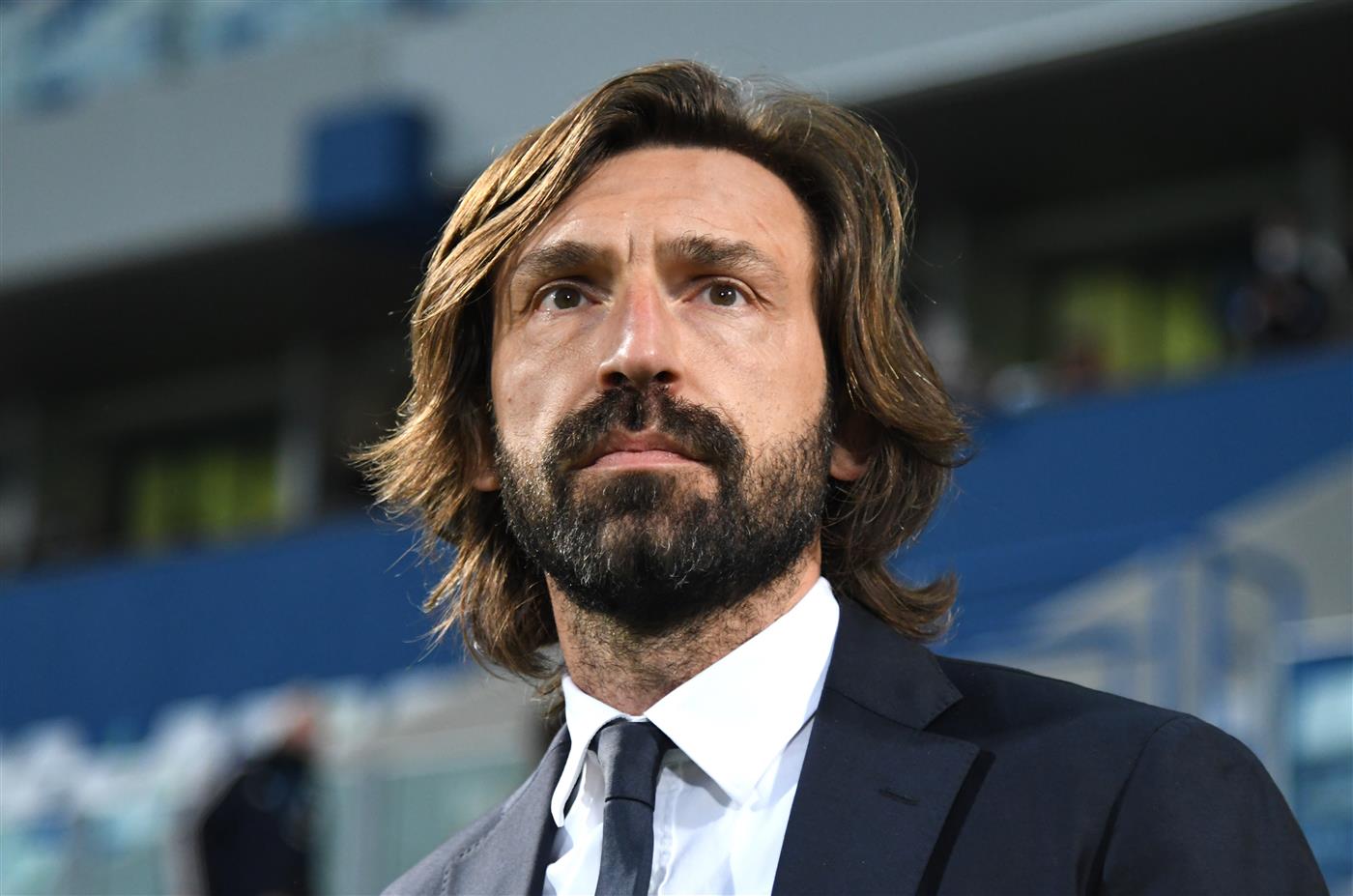 REGGIO NELL'EMILIA, ITALY - MAY 12: Andrea Pirlo, Head Coach of Juventus looks on prior to the Serie A match between US Sassuolo and Juventus at Mapei Stadium - Città del Tricolore on May 12, 2021 in Reggio nell'Emilia, Italy. Sporting stadiums around Italy remain under strict restrictions due to the Coronavirus Pandemic as Government social distancing laws prohibit fans inside venues resulting in games being played behind closed doors.  (Getty Images)