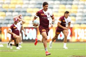 TOWNSVILLE, AUSTRALIA - JUNE 08: Dane Gagai runs during a Queensland Maroons State of Origin training session at Queensland Country Bank Stadium on June 08, 2021 in Townsville, Australia. (Photo by Mark Kolbe/Getty Images)