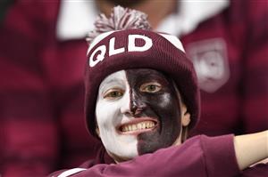 TOWNSVILLE, AUSTRALIA - JUNE 09: Maroons fans show their support before game one of the 2021 State of Origin series between the New South Wales Blues and the Queensland Maroons at Queensland Country Bank Stadium on June 09, 2021 in Townsville, Australia. (Photo by Ian Hitchcock/Getty Images)