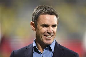 TOWNSVILLE, AUSTRALIA - JUNE 09: New South Wales coach Brad Fittler looks on before the start of game one of the 2021 State of Origin series between the New South Wales Blues and the Queensland Maroons at Queensland Country Bank Stadium on June 09, 2021 in Townsville, Australia. (Photo by Ian Hitchcock/Getty Images)