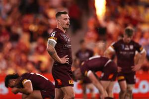 TOWNSVILLE, AUSTRALIA - JUNE 09: Cameron Munster of the Maroons looks on following game one of the 2021 State of Origin series between the New South Wales Blues and the Queensland Maroons at Queensland Country Bank Stadium on June 09, 2021 in Townsville, Australia. (Photo by Mark Kolbe/Getty Images)