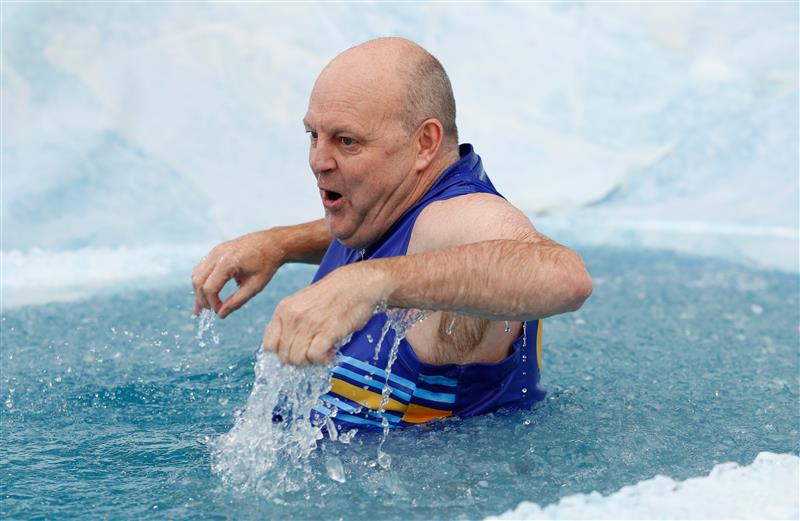 MELBOURNE, AUSTRALIA - JUNE 14: Billy Brownless, current TV personality and former Geelong player is seen during Big Freeze 7 at the Melbourne Cricket Ground on June 14, 2021 in Melbourne, Australia. (Photo by Michael Willson/AFL Photos via Getty Images)