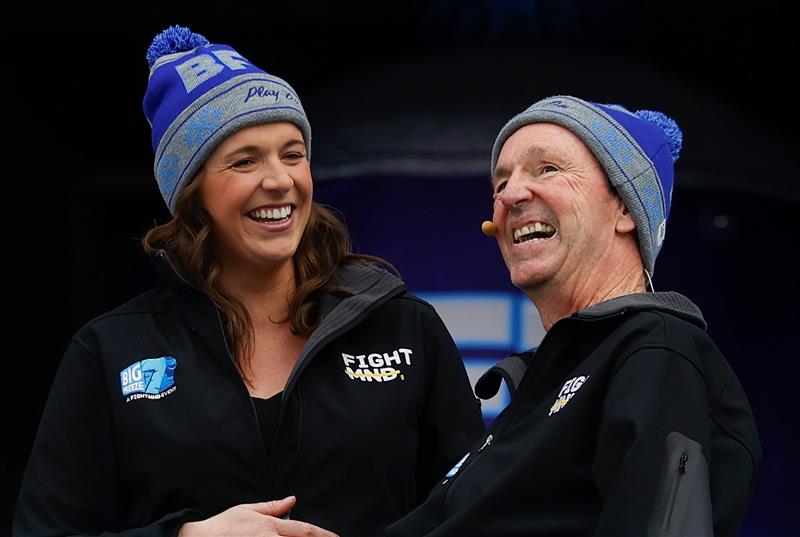 MELBOURNE, AUSTRALIA - JUNE 14: Bec and Neale Daniher are seen during Big Freeze 7 at the Melbourne Cricket Ground on June 14, 2021 in Melbourne, Australia. (Photo by Michael Willson/AFL Photos via Getty Images)
