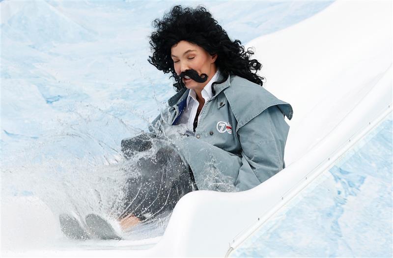 MELBOURNE, AUSTRALIA - JUNE 14: Abbey Holmes, current TV personality and former Adelaide Crows AFLW player, is seen during Big Freeze 7 at the Melbourne Cricket Ground on June 14, 2021 in Melbourne, Australia. (Photo by Michael Willson/AFL Photos via Getty Images)