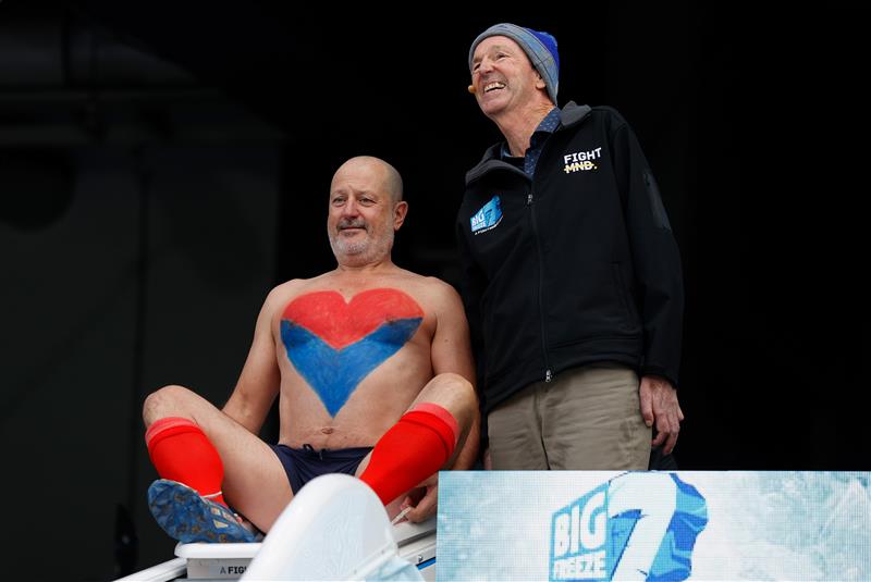 MELBOURNE, AUSTRALIA - JUNE 14: Russell Howcroft, businessman and media personality, and Neale Daniher are seen during Big Freeze 7 at the Melbourne Cricket Ground on June 14, 2021 in Melbourne, Australia. (Photo by Michael Willson/AFL Photos via Getty Images)